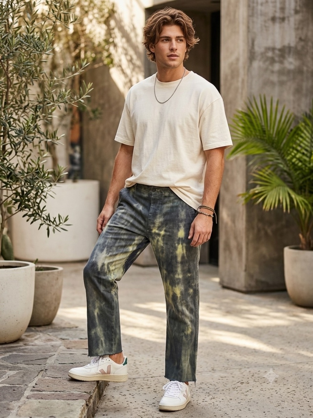 SEEKER Acid Wash Canvas Souk Pants | Tie Dye Tapered Trouser